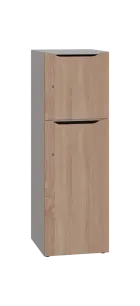 DOMINOU 32 úložná skříň 2-boxová, 1367x450x400 mm, korpus šedý, dvířka dub bardolino